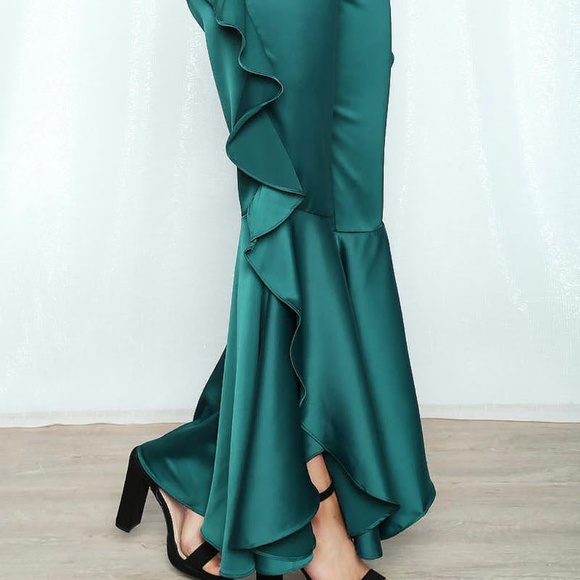 Satin-like RUFFLE PANTS - Picture 3 of 4